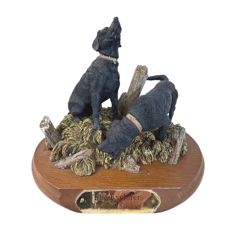Living Stones Black Lab DogsThe Explorers Figurine Cliff Sanders Touched Up